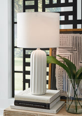 Bay Furniture Gallery - Ashley Furniture - Clarkland Lighting - Ceramic Table Lamp (Set of 2) / White - L177974